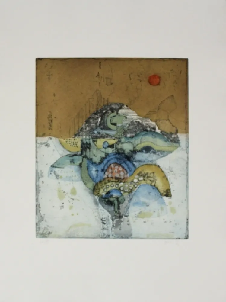 Офорт И Аквитанта Takahashi - Rote Sonne / Red Sun