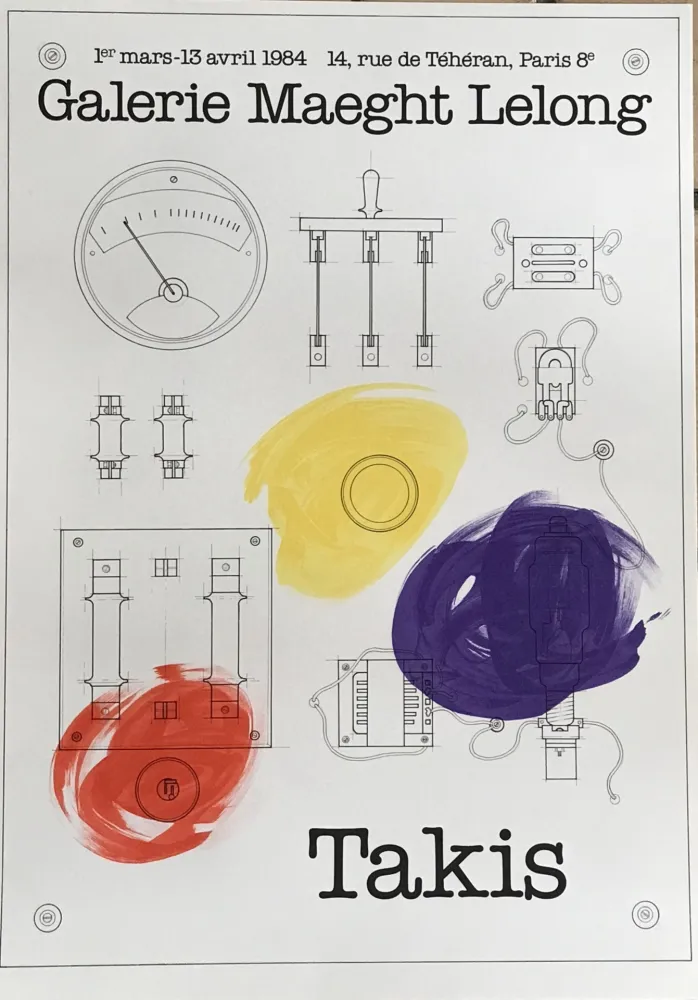 Литография Takis - Affiche lithographique d'exposition