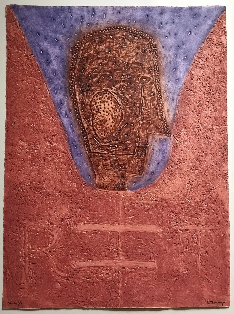 Карборунд Tamayo - Cabeza con iniciales