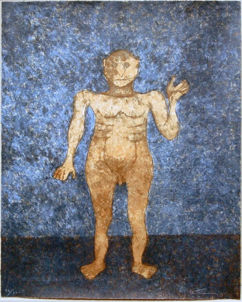 Сериграфия Tamayo - Hombre en ocre 