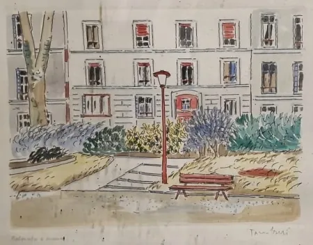 Офорт Tamburi - Ai giardini