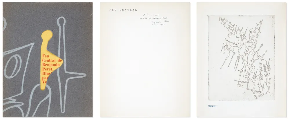 Офорт Tanguy -  Yves TANGUY, Yves et Benjamin PÉRET. FEU CENTRAL. Paris, K. éditeur, 1947