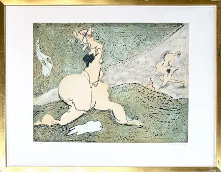 Гравюра Tanning - Dorothea Tanning (1910-2012) - Bonjour Max Ernst - Etching and aquatint on paper - 1975