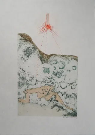 Гравюра Tanning - Rayons du soleil,