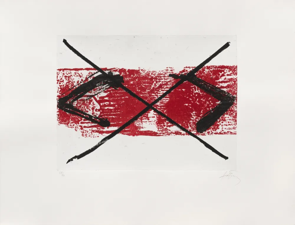 Гравюра Tàpies - Bande rouge 