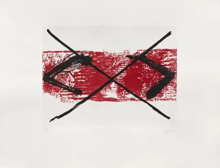 Гравюра Tàpies - Bande rouge 