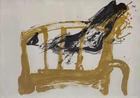 Литография Tàpies - Chaise et pied, 1984.