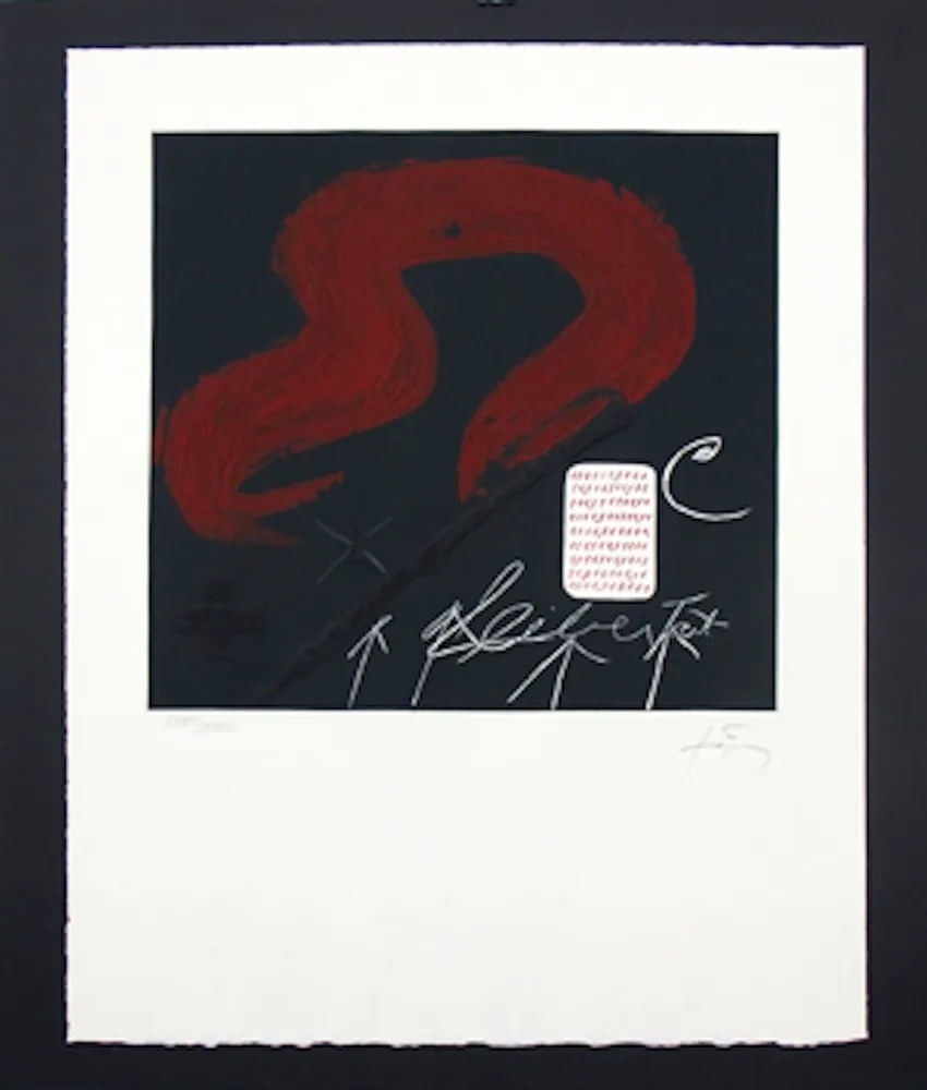 Офорт И Аквитанта Tàpies -  Cinta Roja ( U No es Ningu)