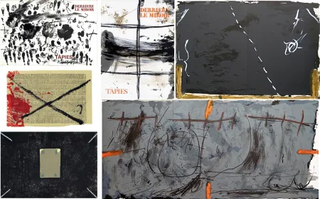 Иллюстрированная Книга Tàpies - COLLECTION COMPLÈTE des 7 volumes de la revue DERRIÈRE LE MIROIR consacrés à Antoni Tàpies: 30 LITHOGRAPHIES (de 1967 à 1982).