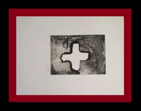 Гравюра Tàpies - Creu sobre cap