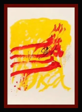 Литография Tàpies - ELS MESTRES DE CATALUNYA 