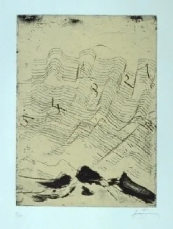 Офорт И Аквитанта Tàpies - Hommage à Max Ernst