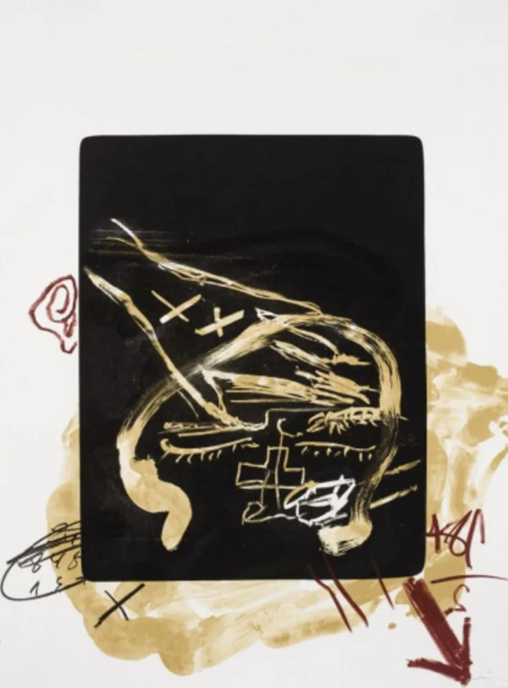 Литография Tàpies - Main sur tête