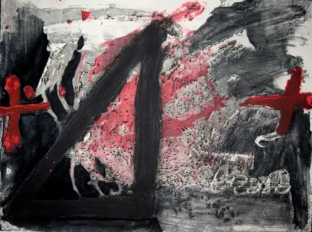 Офорт И Аквитанта Tàpies - Negre i Roig