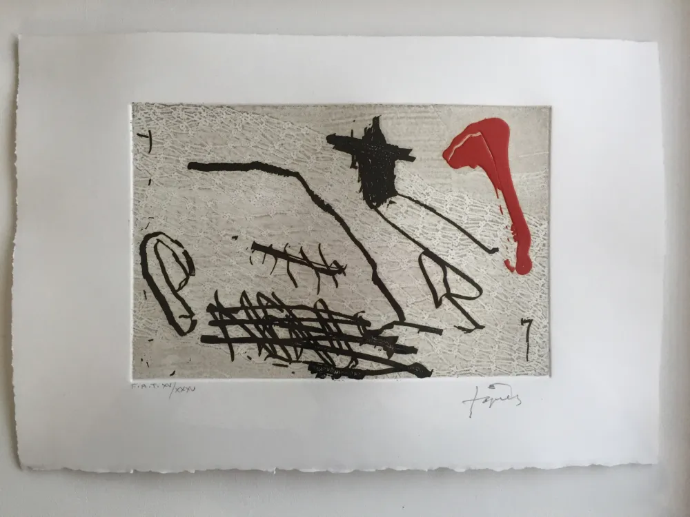 Офорт И Аквитанта Tàpies - Negre i vermell