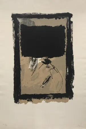Гравюра Tàpies - Rectangle Noir et Collage