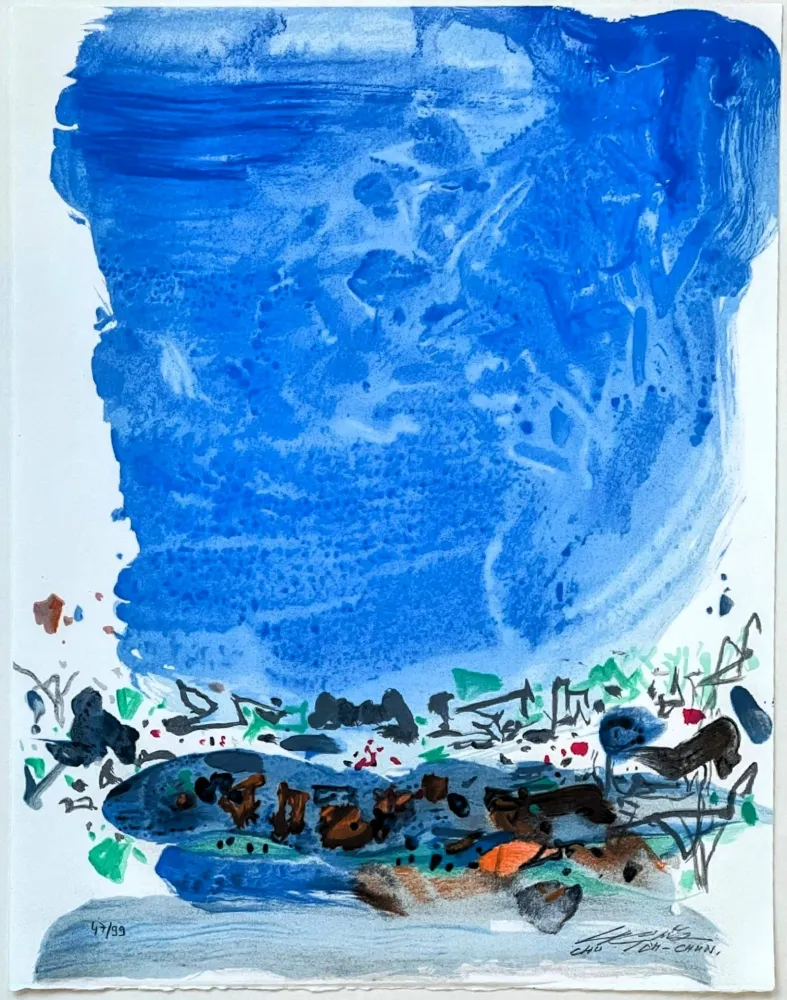 Литография Teh-Chun - Saison bleue (Planche III) 