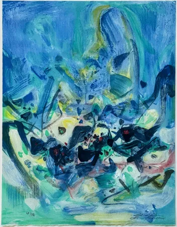 Литография Teh-Chun - Saison bleue (Planche V) 