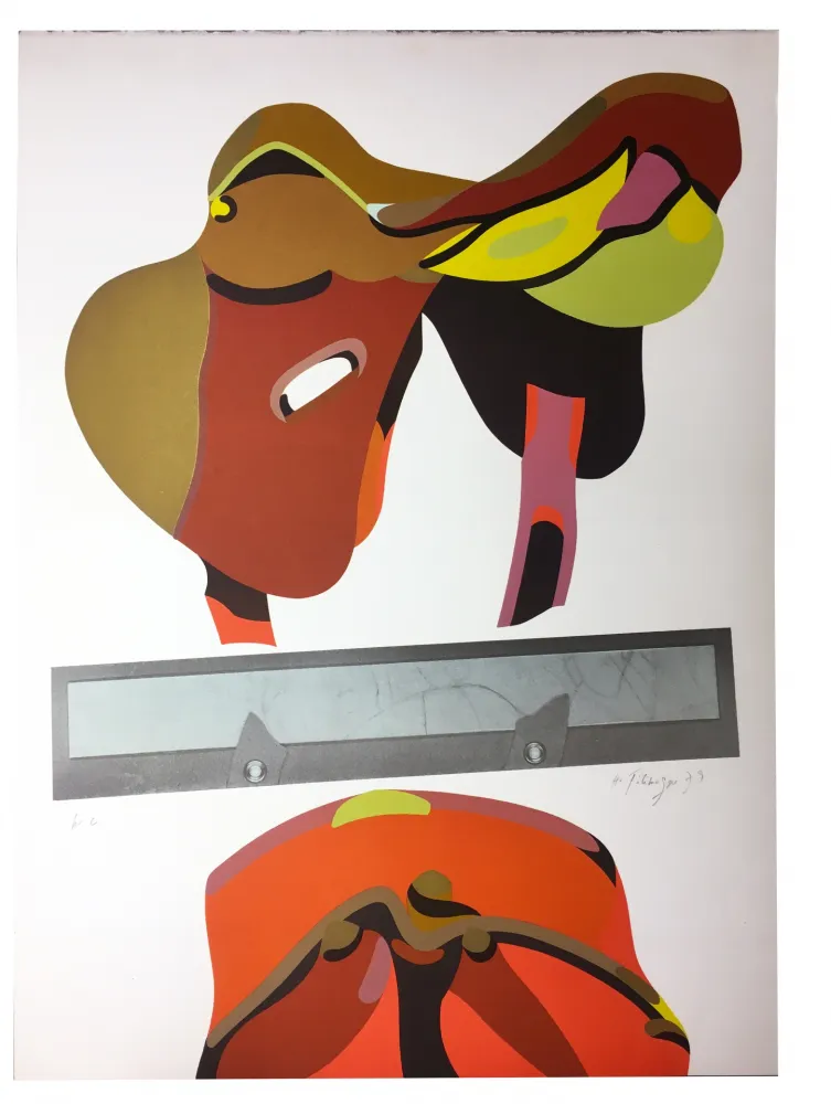 Литография Telemaque - SELLE RÈGLE GRISE (1979).