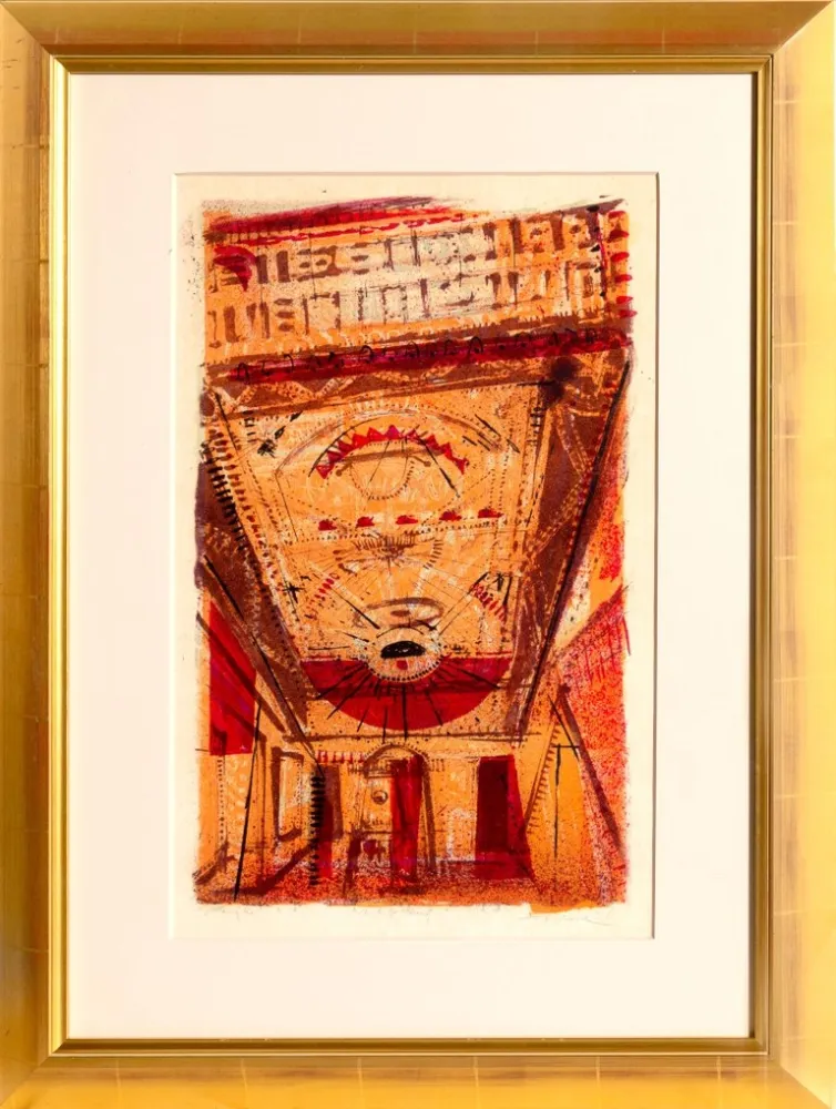 Литография Thiebaud - Theater Marquee