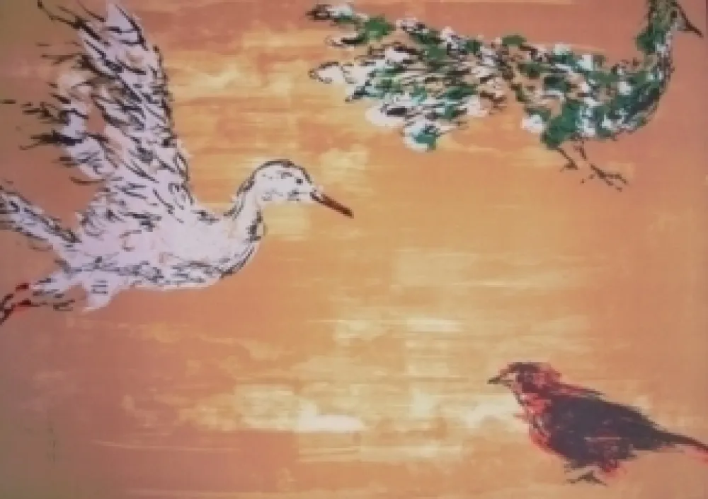 Литография Tian-Tian - Treasure birds 1