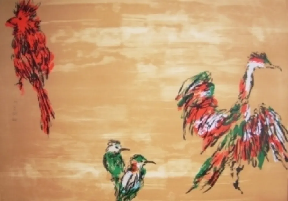 Литография Tian-Tian - Treasure birds 3