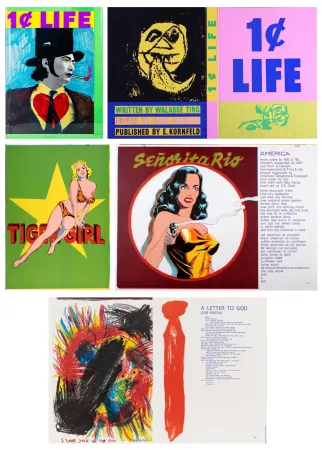 Иллюстрированная Книга Ting - 1¢ LIFE (One Cent Life) by Walasse Ting. Warhol, Lichtenstein, Francis, Mitchell, Indiana, Ramos, Jorn… (1964)