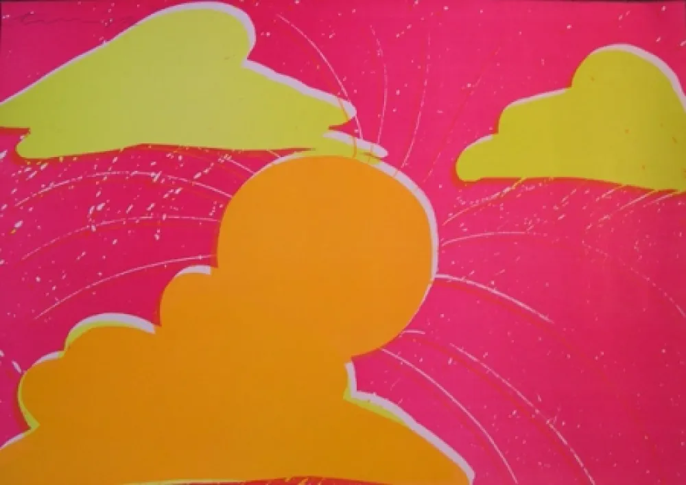 Литография Ting - Coucher de soleil du Sud