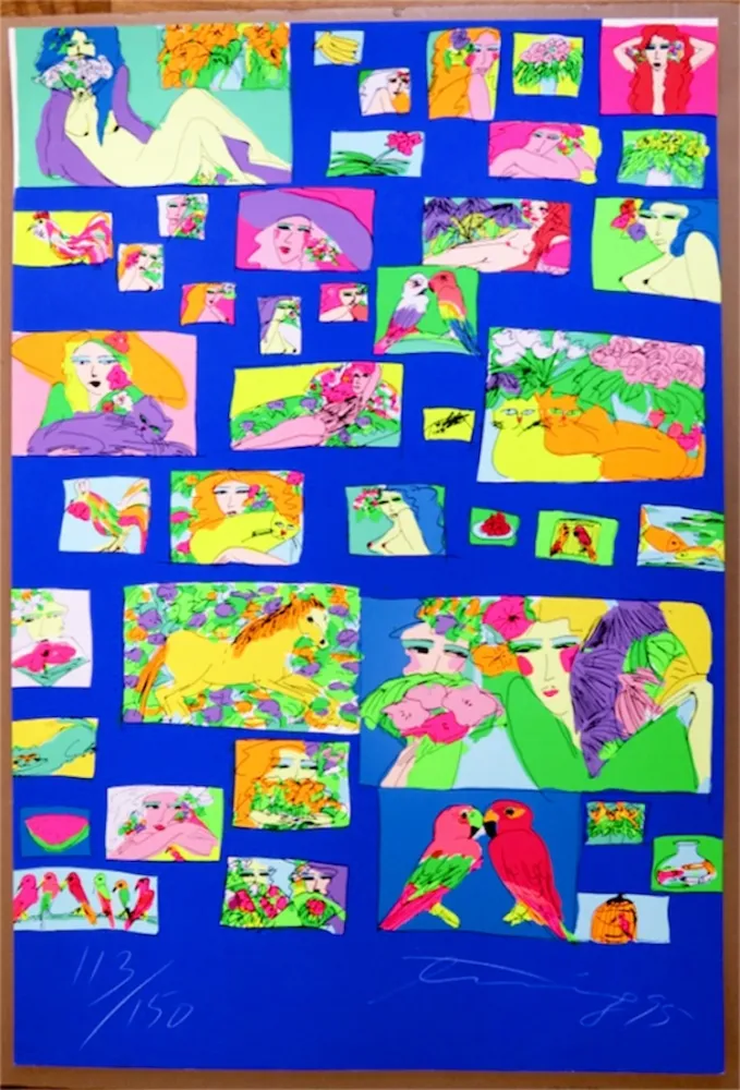 Сериграфия Ting - Things I like (Fond Bleu) 