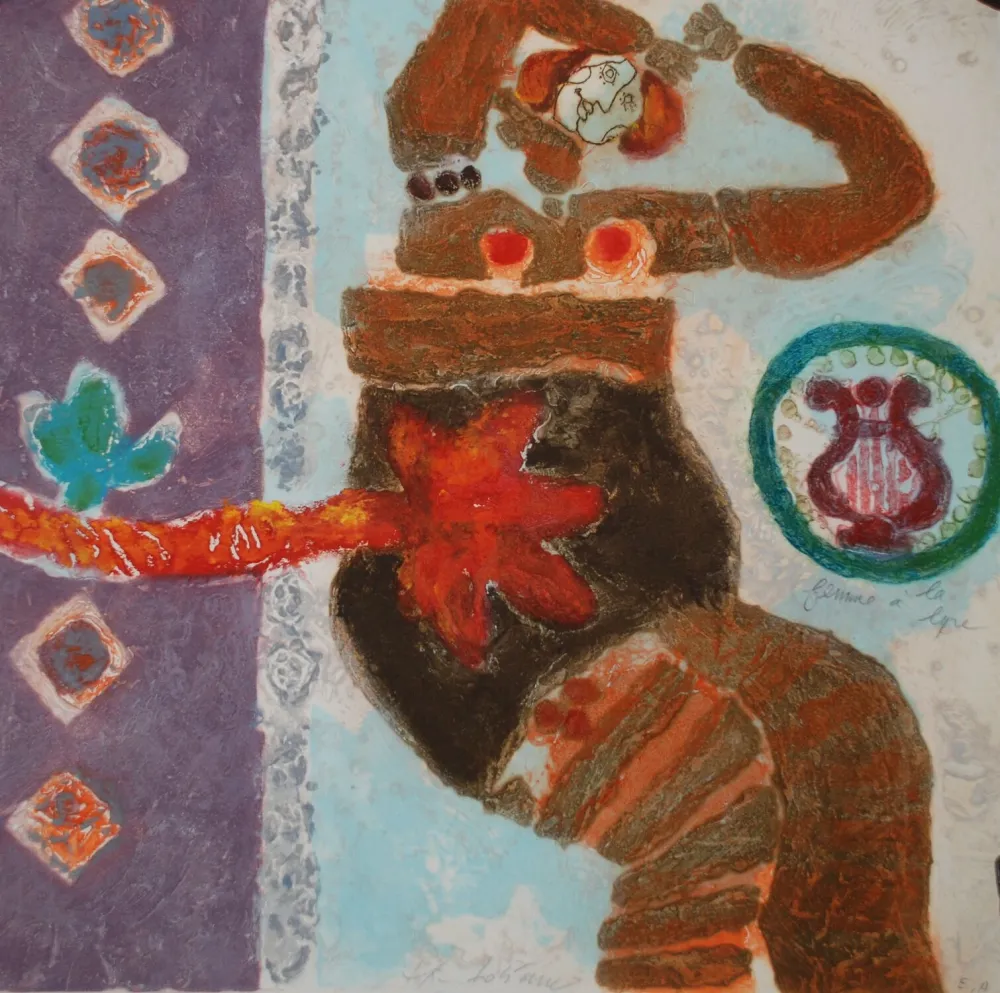 Гравюра Tobiasse - Femme à la Lyre