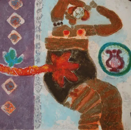 Гравюра Tobiasse - Femme à la Lyre