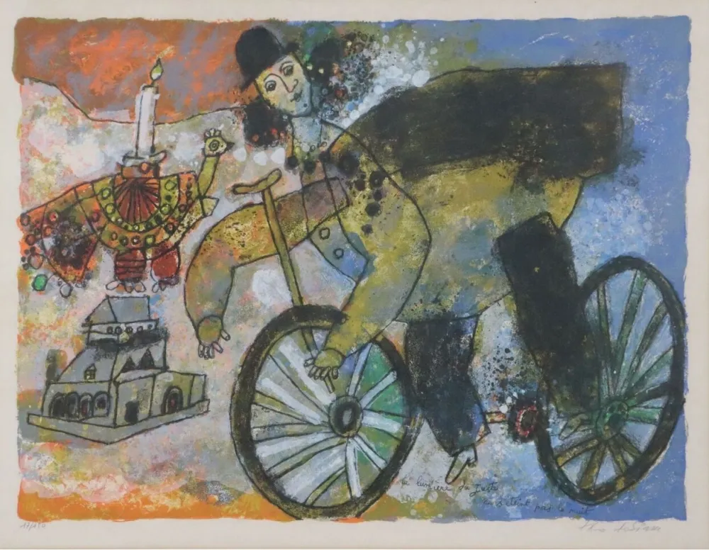 Литография Tobiasse - La lumière du Juste ne s'éteint pas la nuit