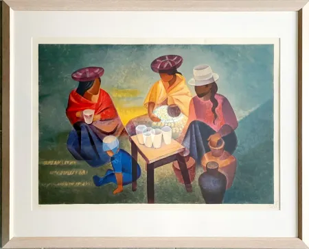 Литография Toffoli - Le marché péruvien