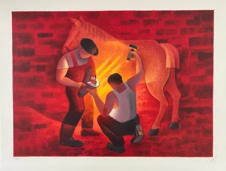 Литография Toffoli - Le maréchal-ferrant