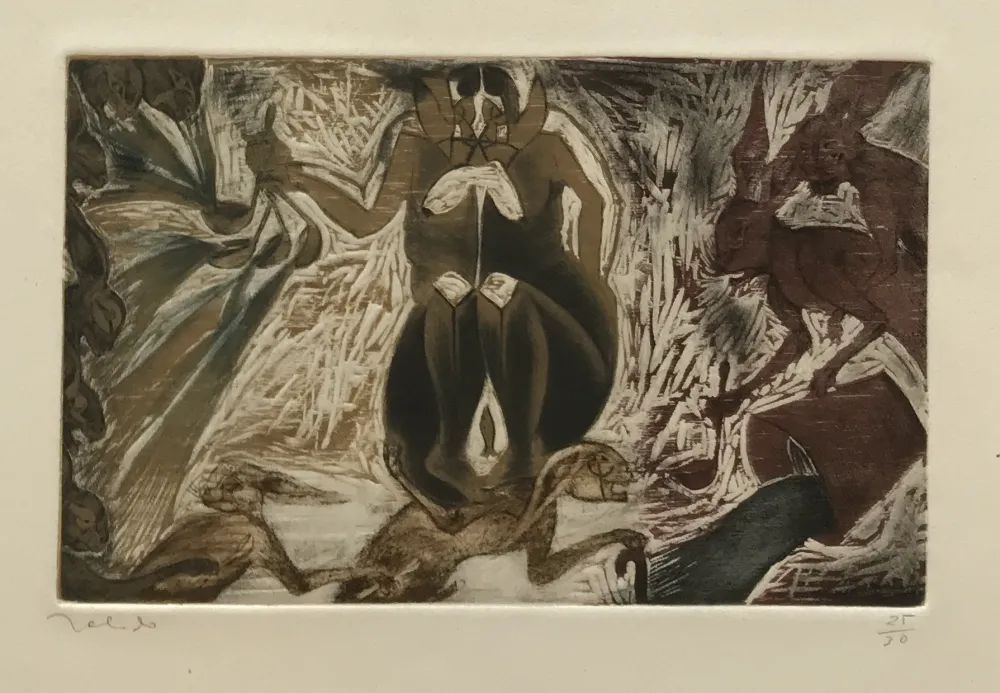 Гравюра Toledo - Woman and Rabbits