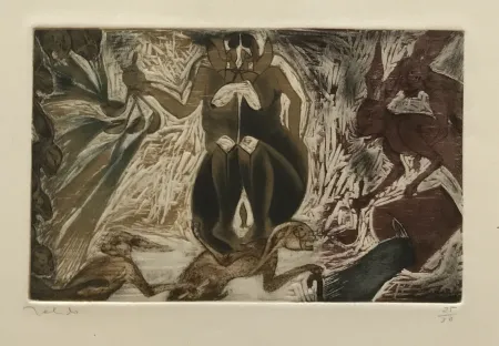 Гравюра Toledo - Woman and Rabbits