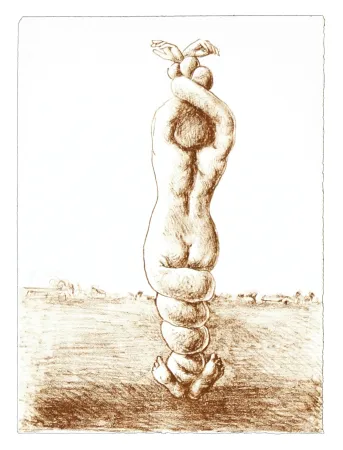 Литография Topor - 3 Neuf Grâces