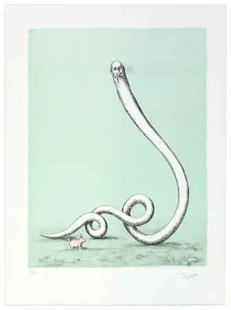 Литография Topor - Ce n’est pas à un vieux lièvre qu’on apprend à faire le civet