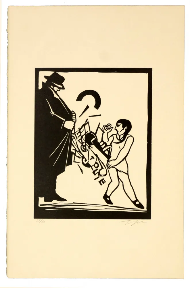 Линогравюра Topor - Exhibitionniste cubiste