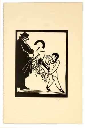 Линогравюра Topor - Exhibitionniste cubiste