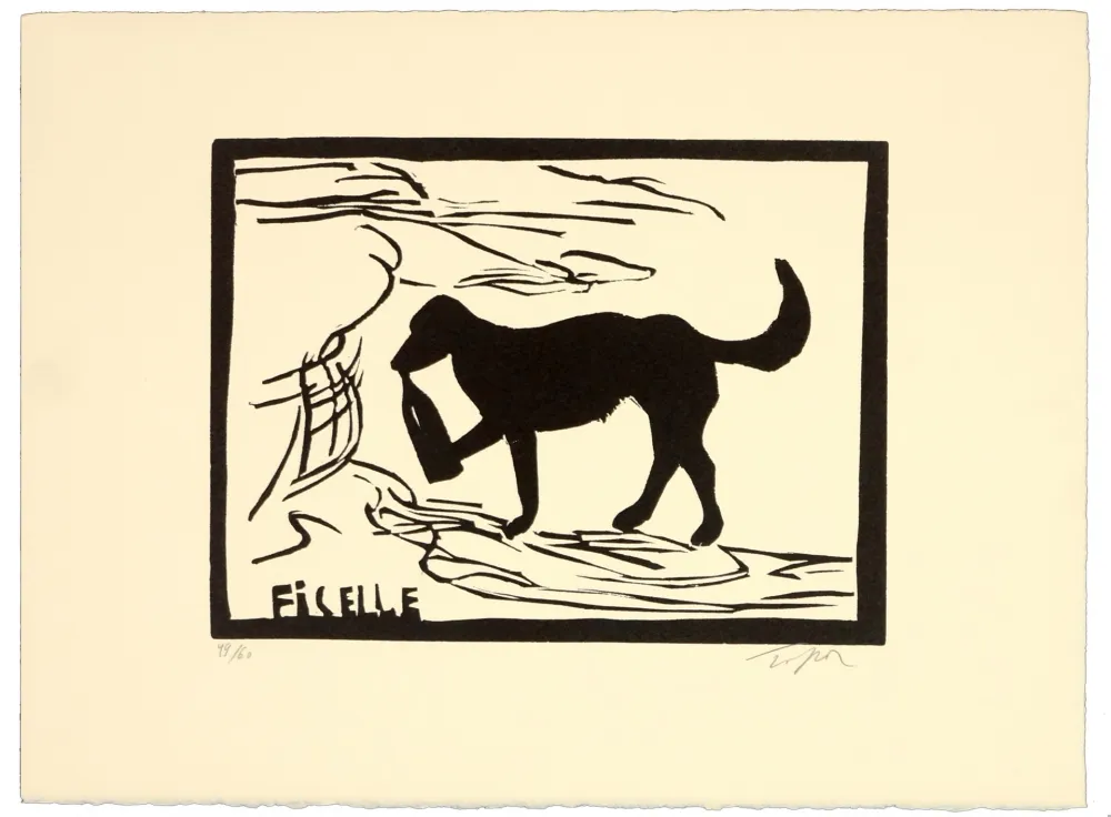 Линогравюра Topor - Ficelle