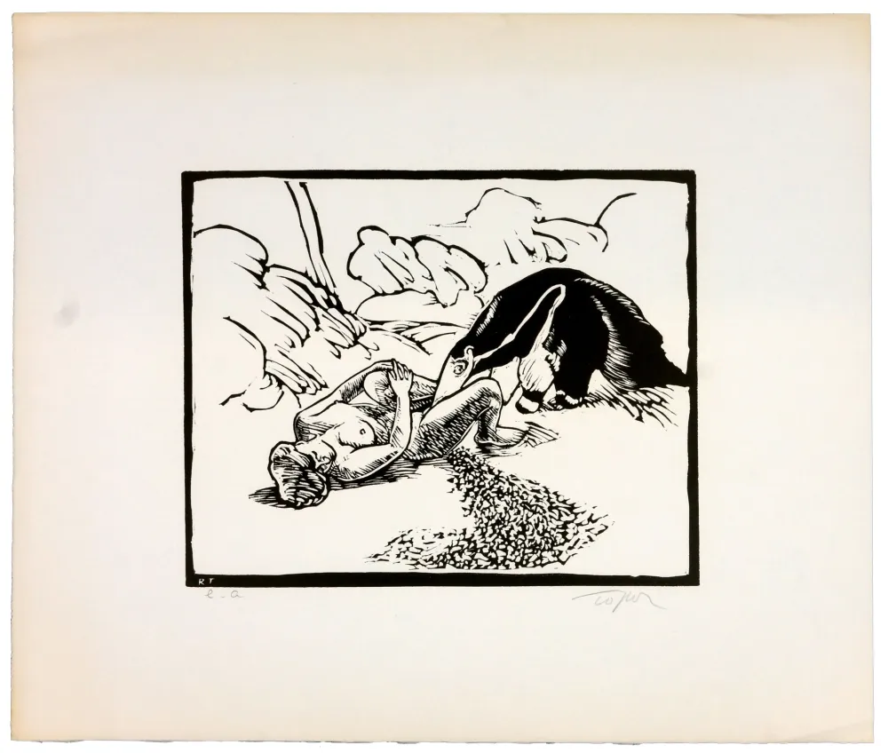 Линогравюра Topor - Le fourmillier