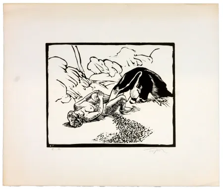 Линогравюра Topor - Le fourmillier