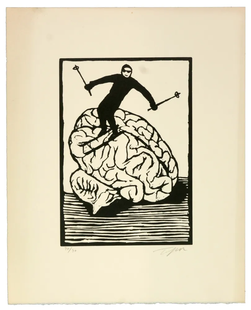 Линогравюра Topor - Le style lisse