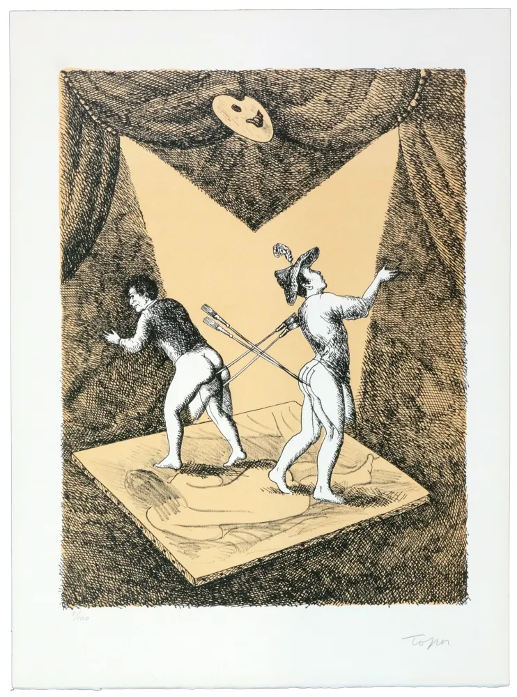 Литография Topor - Les rois du pinceau