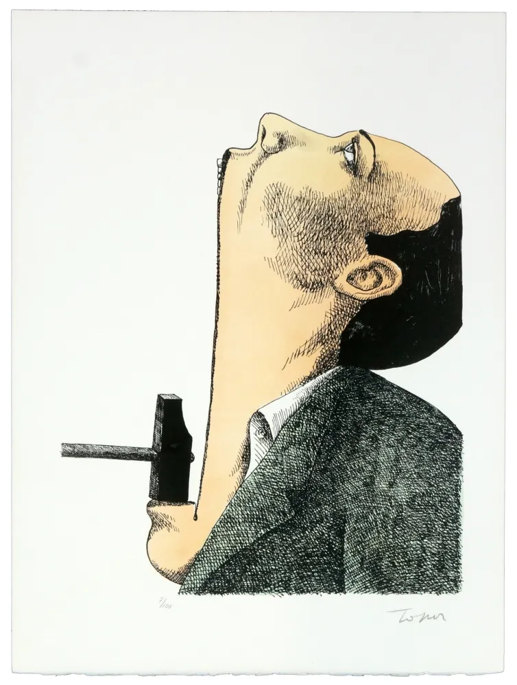 Литография Topor - Marteau pilon poil au menton