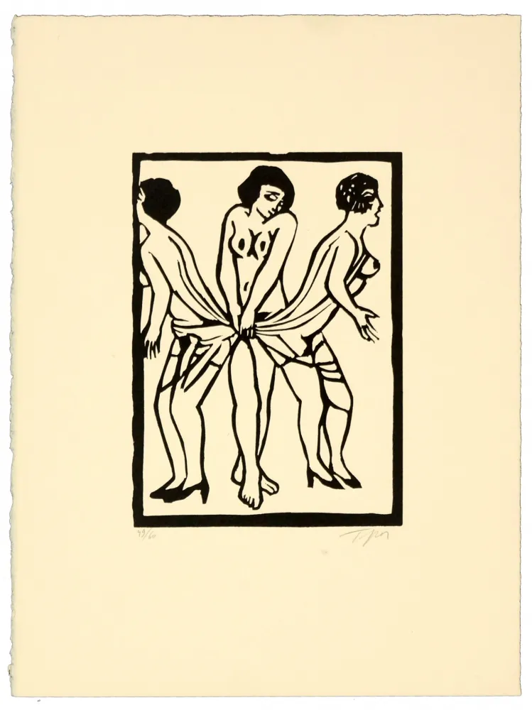 Линогравюра Topor - Marx sisters