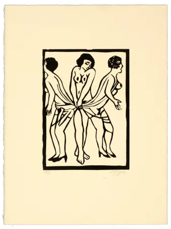 Линогравюра Topor - Marx sisters