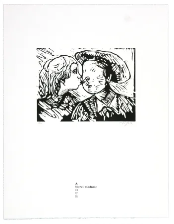 Линогравюра Topor - Merci madame