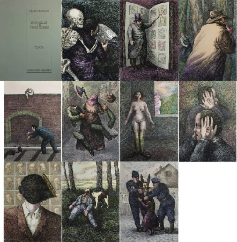 Литография Topor - Nouvelles en 3 lignes